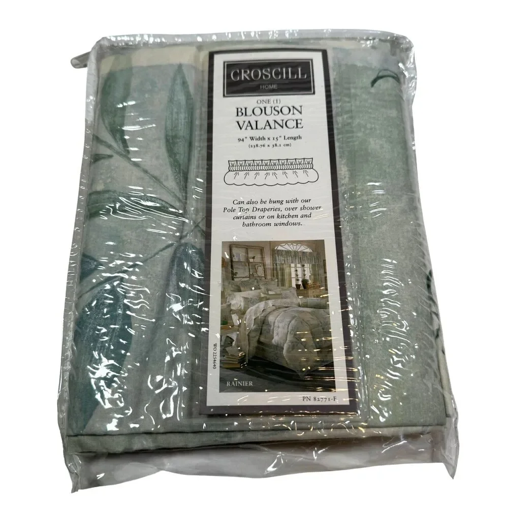 Croscill Home Valance Blouson (1) Rainier Vintage 15” X 94” Aqua Style No. 5343